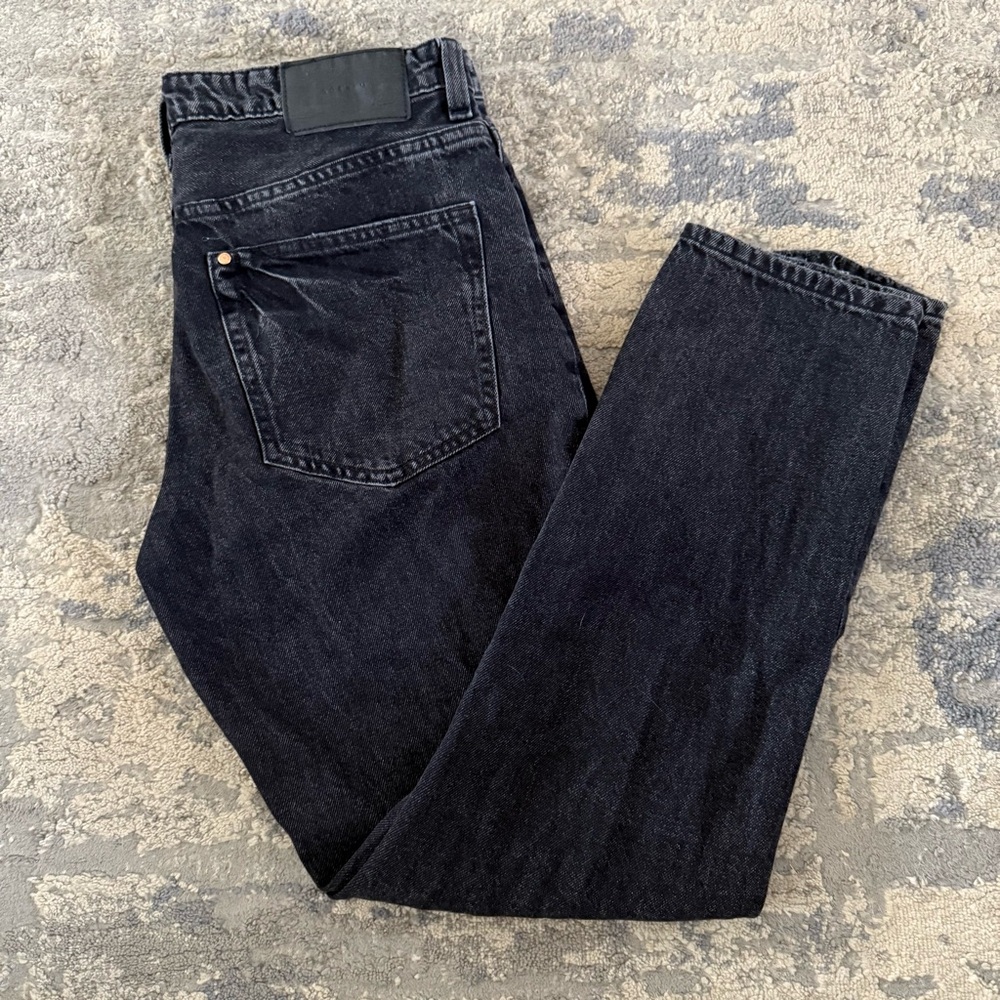 &Denim Boyfriend Low Waist Black Denim Jeans 8